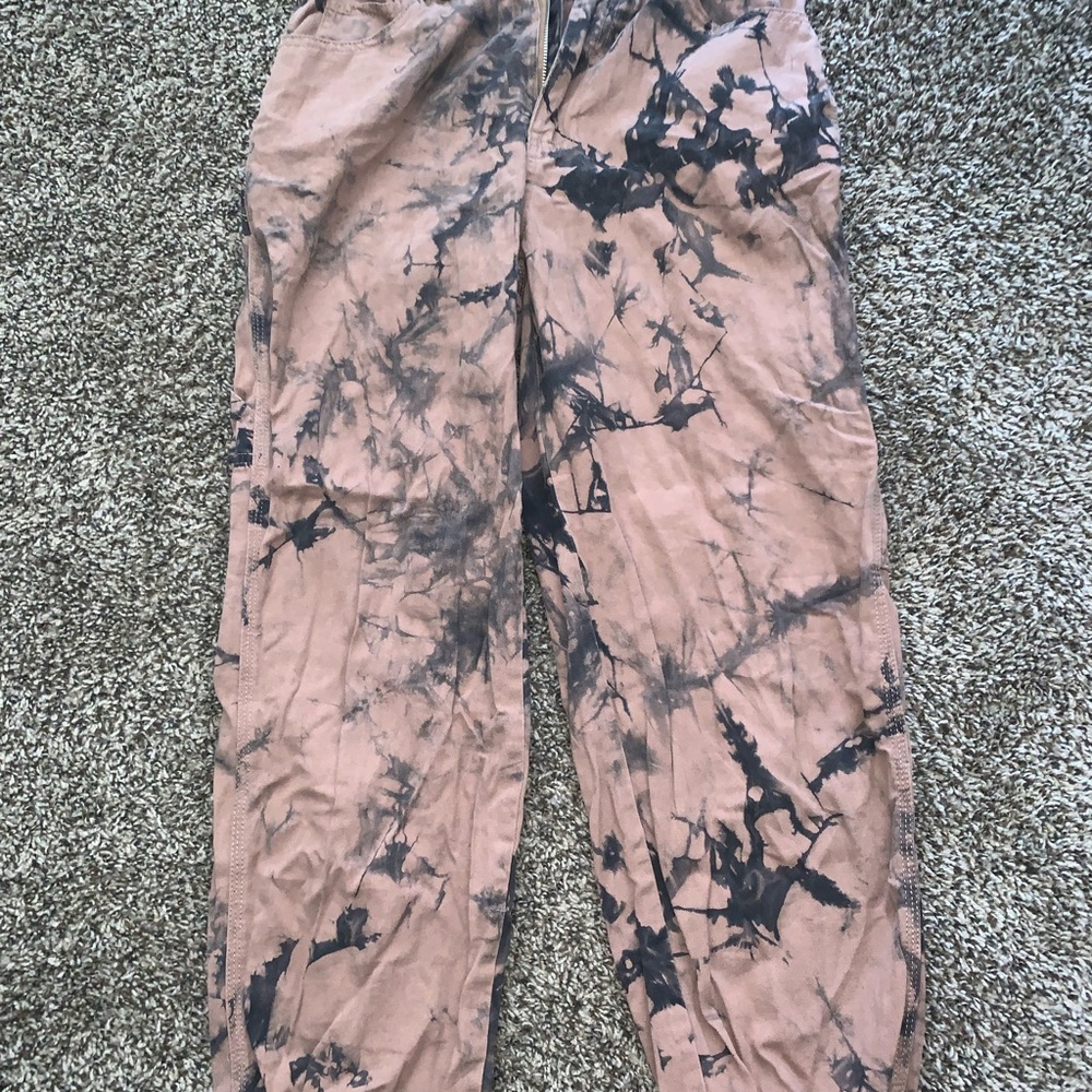 Rue21 Pink and Black Straight Leg Tie-Dye Pants
